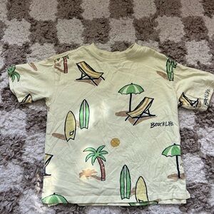 Zara Kids Beach Life T-Shirt - Light Yellow